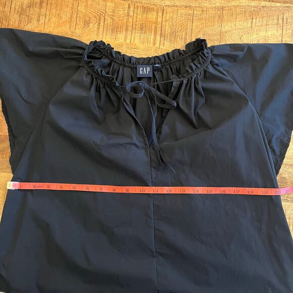Gap Swing Mini Dress Size Medium Black Ruffle Casual - Picture 9 of 10